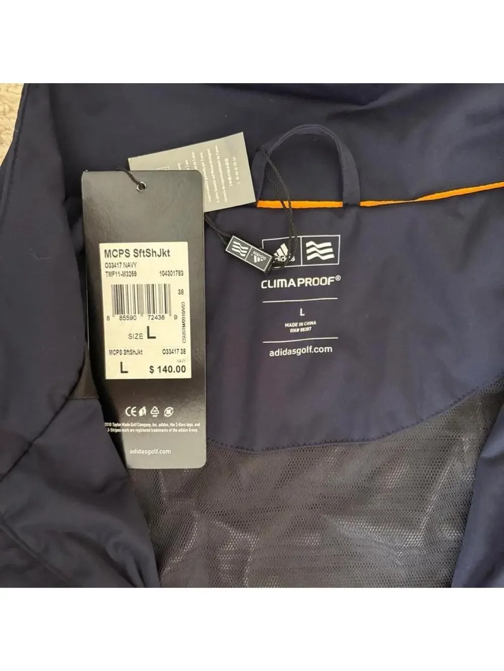 Adidas Golf Channel ClimaProof Soft Shell Jacket Men’s L Navy NWT